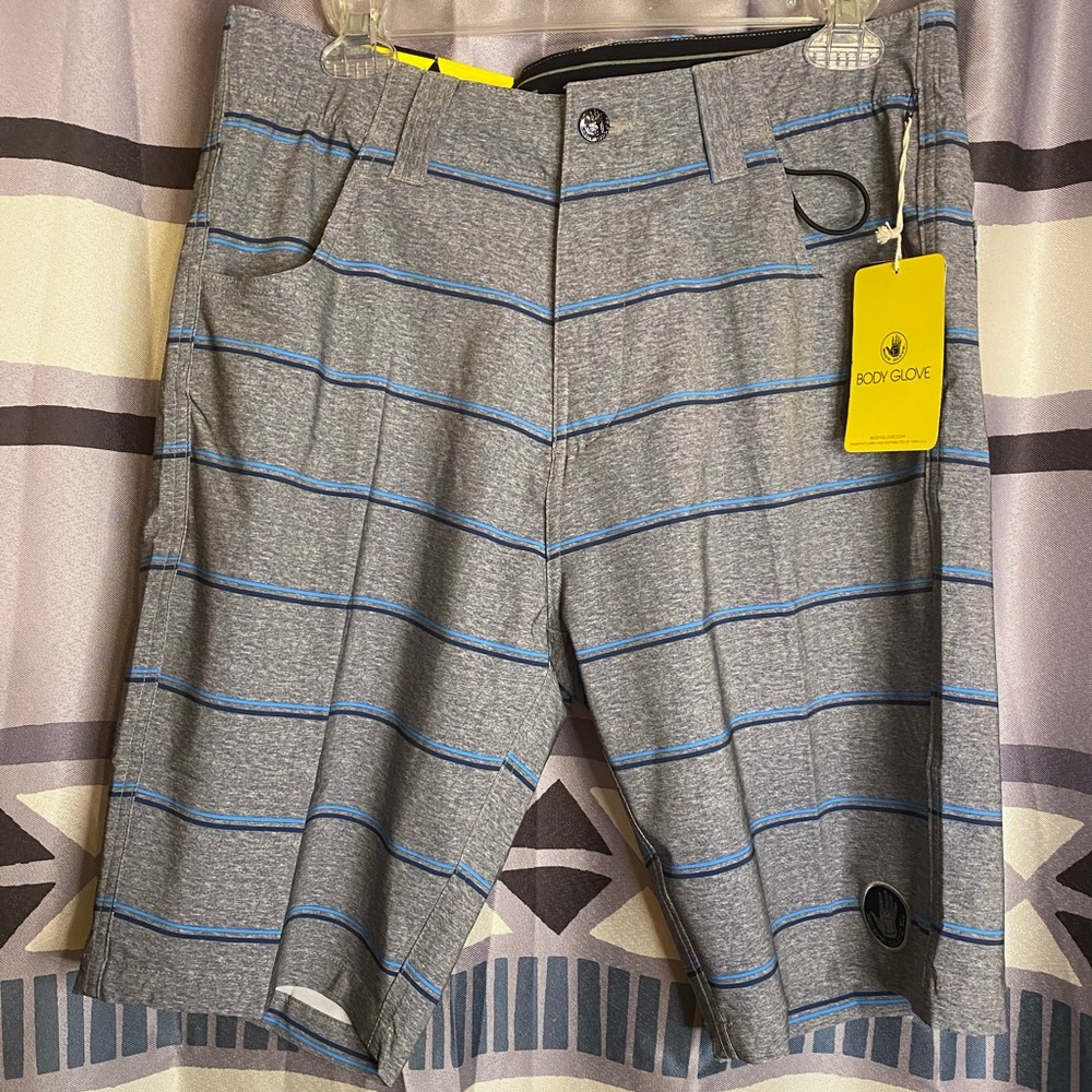 Men´s Body Glove Swimsuit Active 4-way Stretch Boardwalk Shorts S 30" Storm Gray